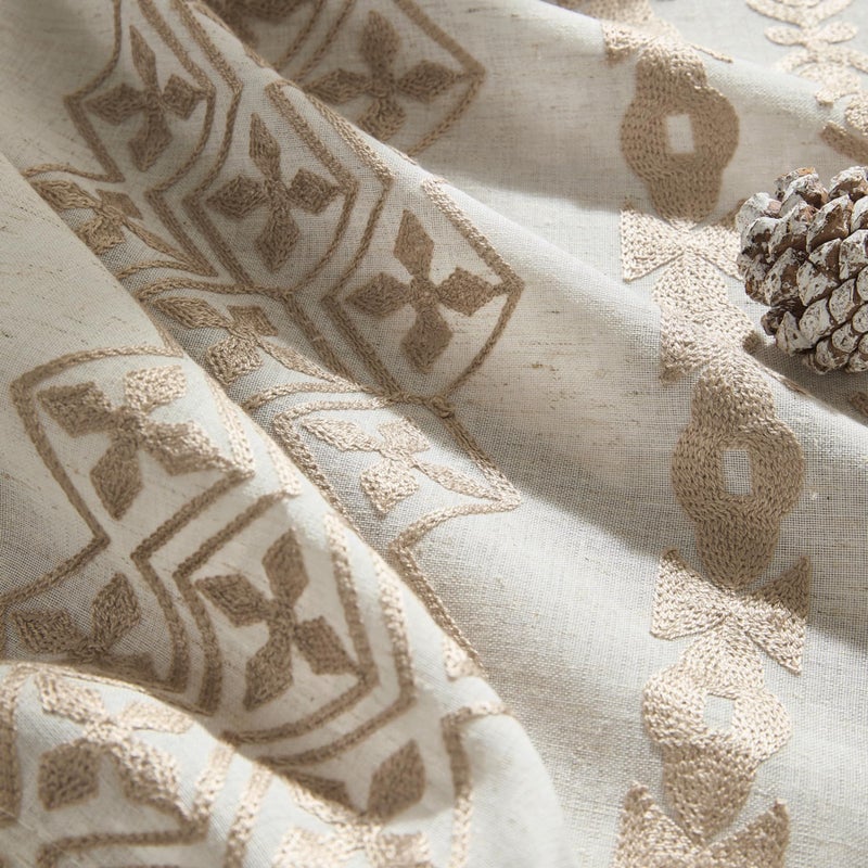 SEEKRIGHT Cream Boho Curtains 95 Inches Long 2 Panels for Living Room Bedroom Grommet Natural Linen Curtains Light Filtering Window Curtains for Dining Room Country Rustic Farmhouse Decor, 52x95, Taupe - Image 5
